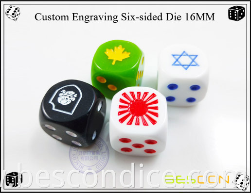 Custom Engraving Six-sided Die 16MM